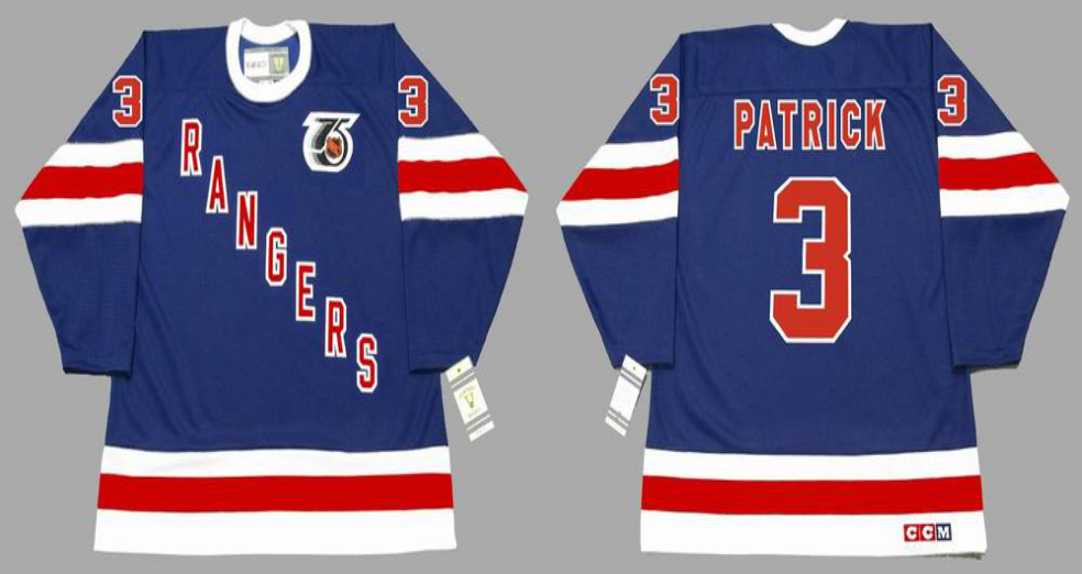 2019 Men New York Rangers 3 Patrick blue CCM NHL jerseys